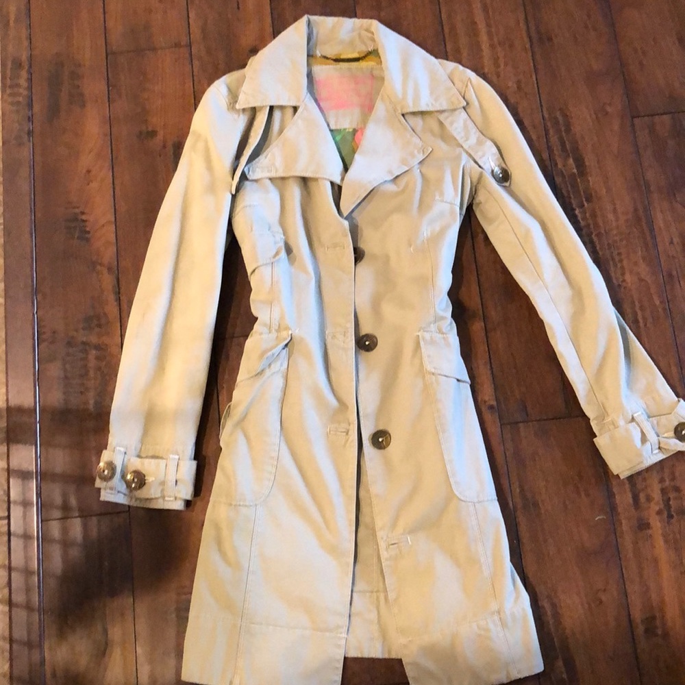 Miss Sixty Khaki Fitted Trench Coat